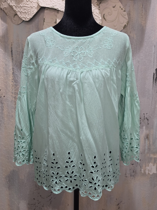 Jessica Simpson Tops - Jessica Simpson Mint Eyelet Embroidered Tunic Perfect For Summer Or Fall Size Sm